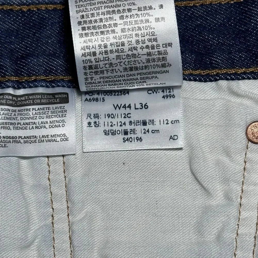 NEW Levi's 501‎ Straight Leg Button Fly Dark Wash Denim Jeans Men's 41x34** NWT